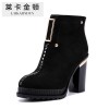 2016新款 粗跟短靴 防水台高跟女靴LK-A1583